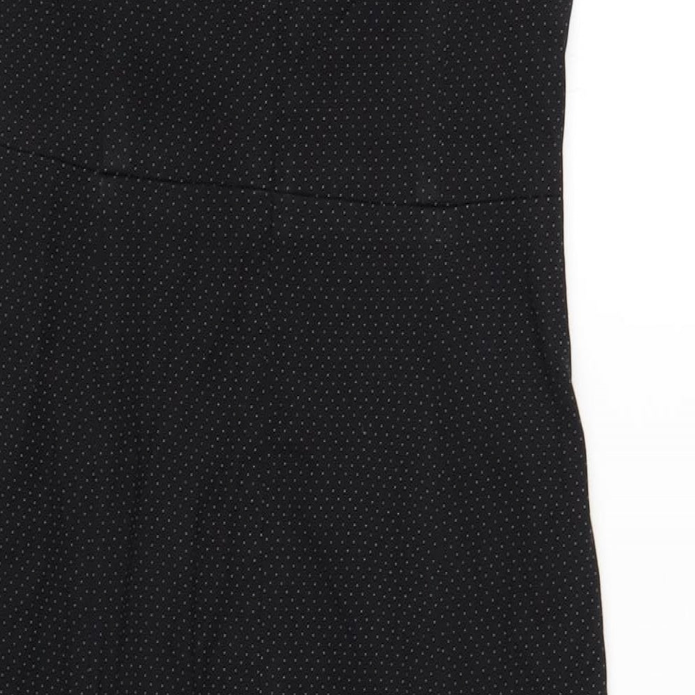 NEXT Womens Black Polka Dot Polyester Pencil Dress Size 8 Round Neck Zip
