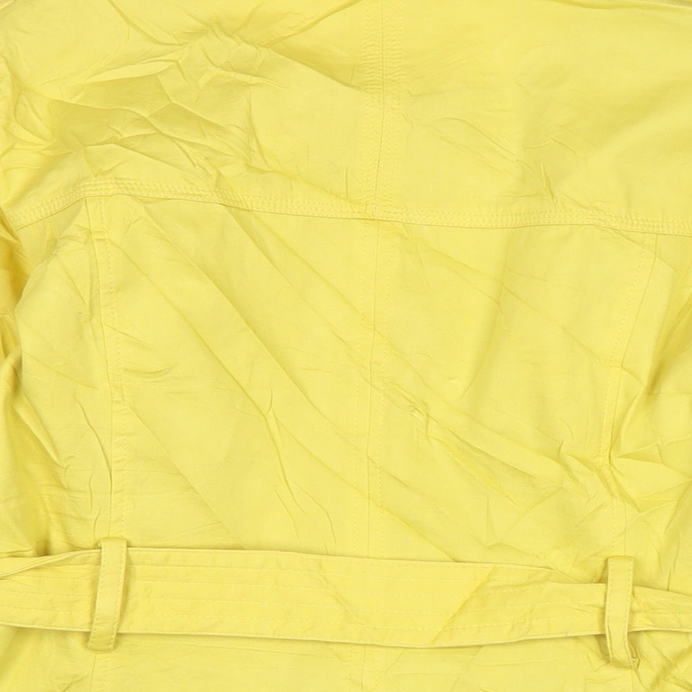 Marks and Spencer Womens Yellow Trench Coat Jacket Size 14 Button
