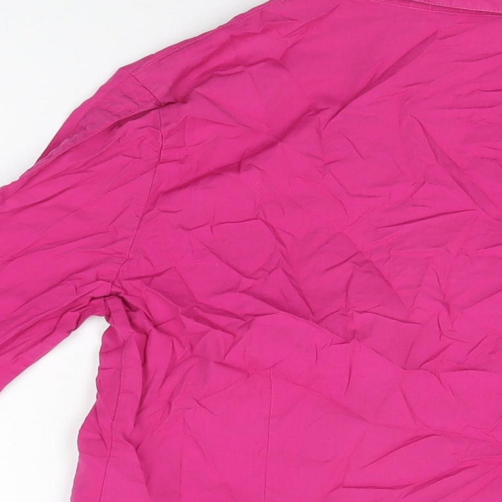 Per Una Womens Pink Cotton Basic Button-Up Size 16 Collared