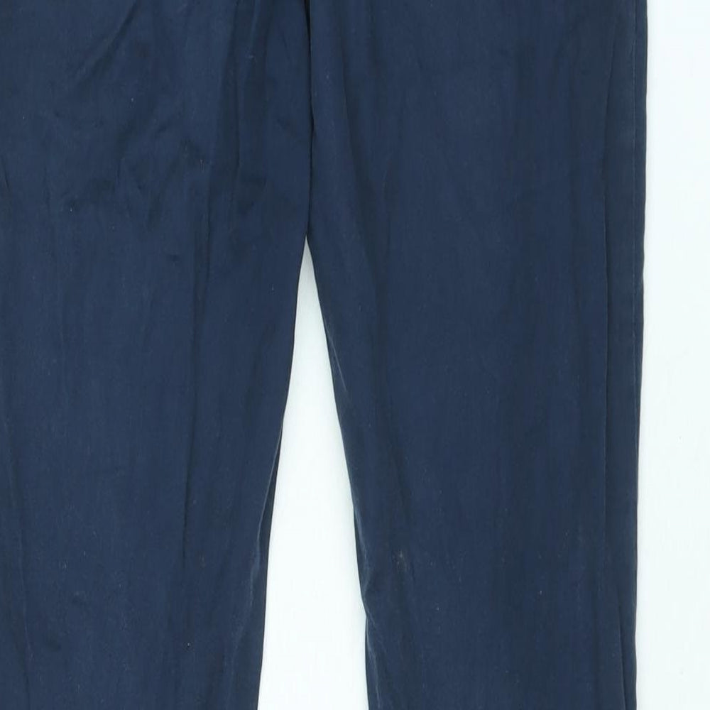 Oodji Womens Black Cotton Chino Trousers Size 10 L30 in Regular Zip - Adjustable Waist