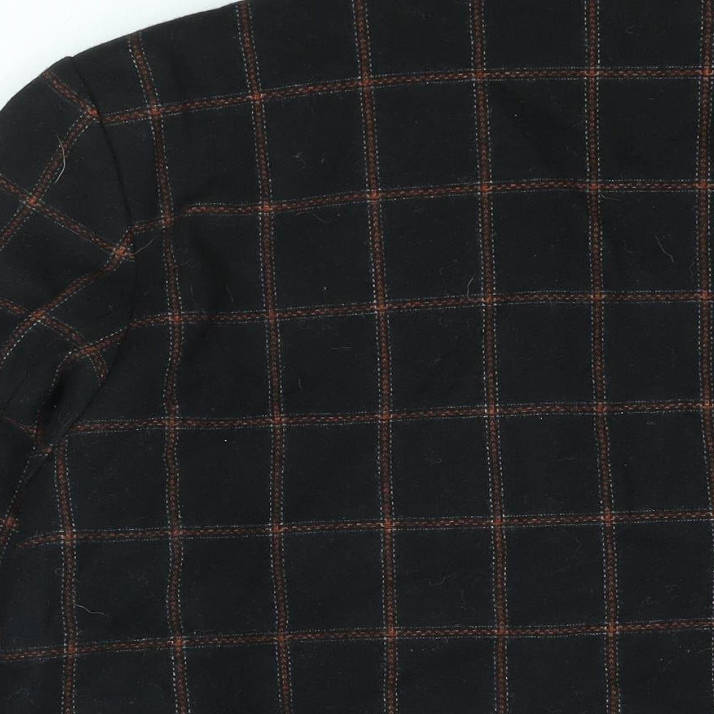 Nightingales Womens Black Check Jacket Blazer Size 16 Button