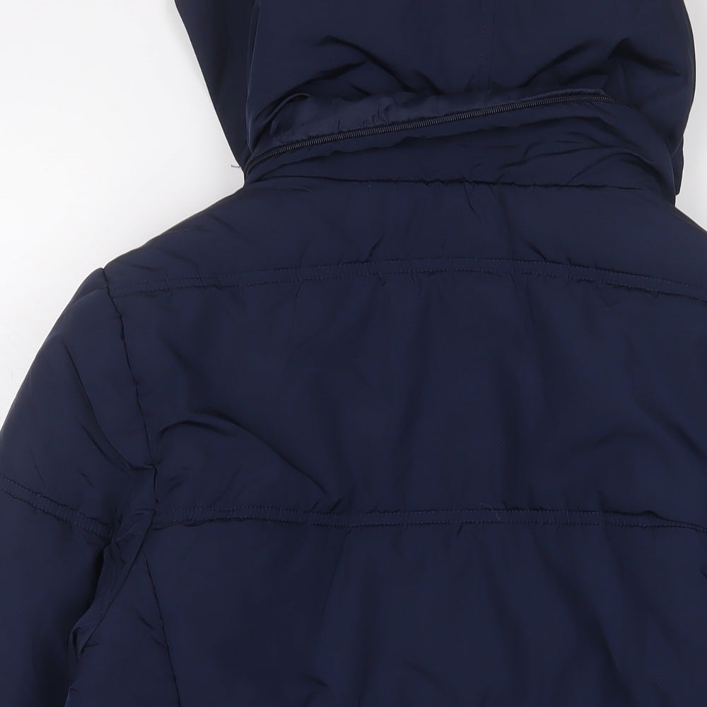 Marks and Spencer Womens Blue Jacket Coat Size 12 Zip