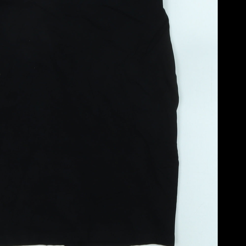 Marks and Spencer Girls Black Polyester Bandage Skirt Size 11-12 Years Regular - waist 25In