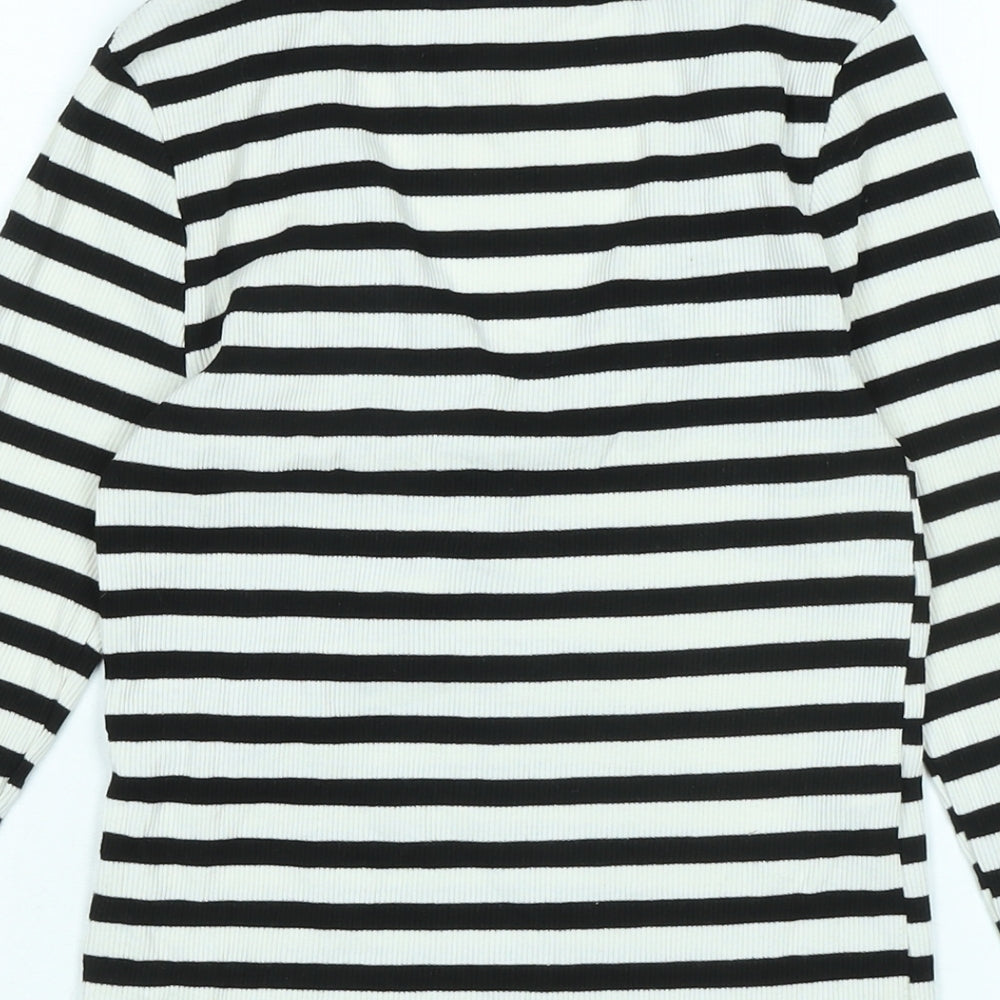 MNG Womens Ivory Cotton Jersey T-Shirt Size XS V-Neck