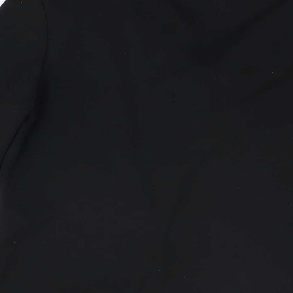 Marks and Spencer Womens Black Polyester Basic T-Shirt Size 14 Cowl Neck