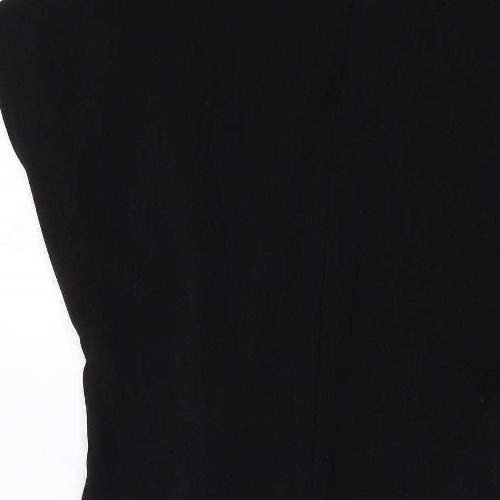 ASOS Womens Black Polyester A-Line Size 12 Round Neck Zip