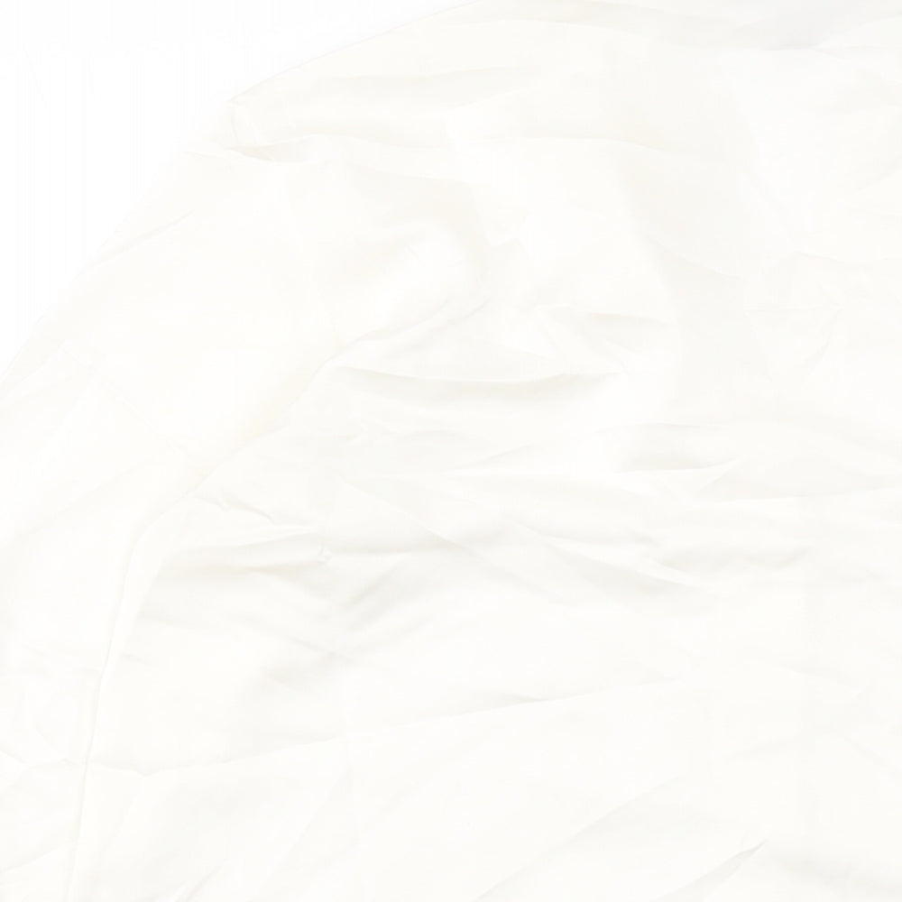 H&M Womens Ivory Polyester Basic Button-Up Size XS Collared