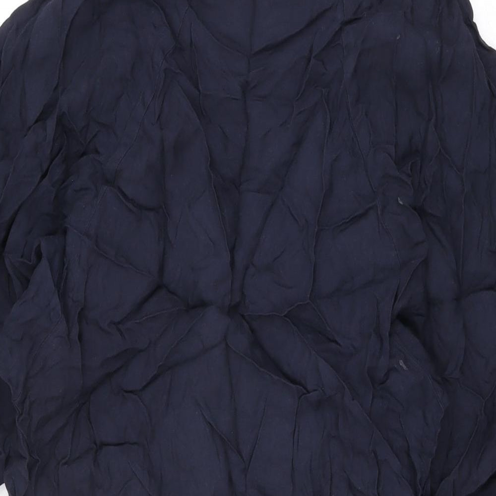 Zara Womens Blue Viscose Basic T-Shirt Size XS V-Neck