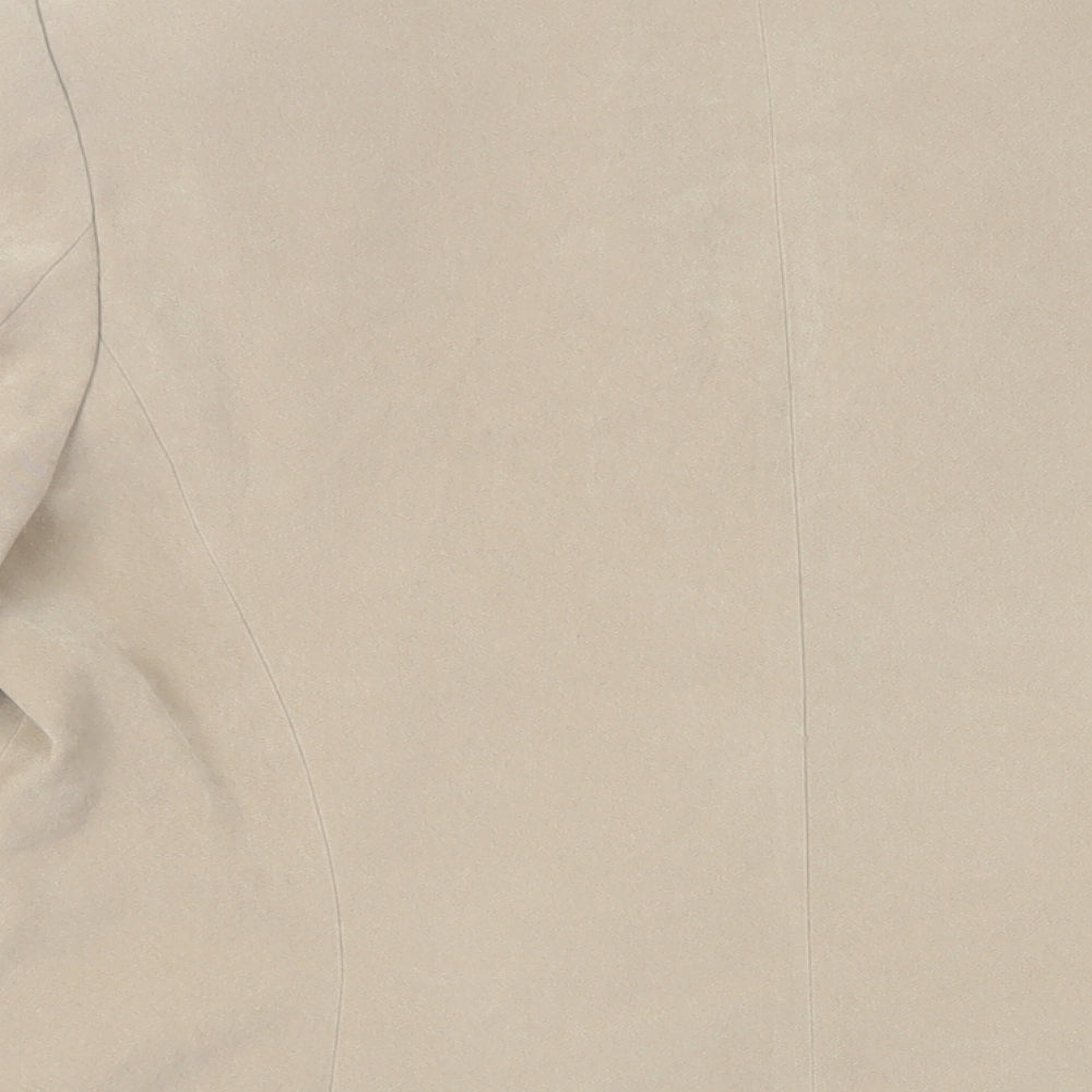 Bonmarché Womens Beige Jacket Blazer Size 12 Button - Suede Effect