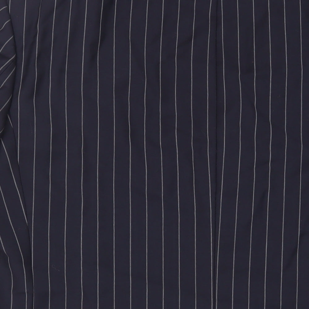Marks and Spencer Mens Blue Striped Wool Jacket Suit Jacket Size 42 Regular