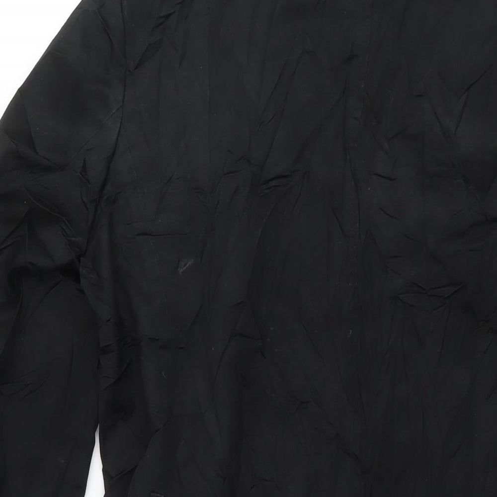 United Colors of Benetton Womens Black Trench Coat Coat Size 10 Button