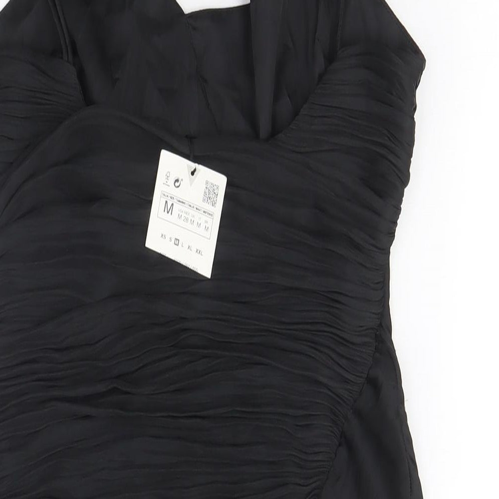 Elegant Black Sleeveless Slip Dress - Women's M