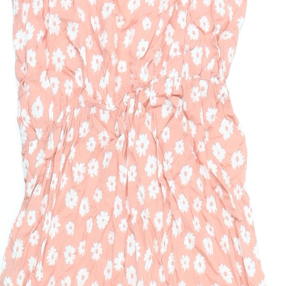 915 Girls Pink Floral 100% Viscose Jumpsuit One-Piece Size 15 Years L16 in