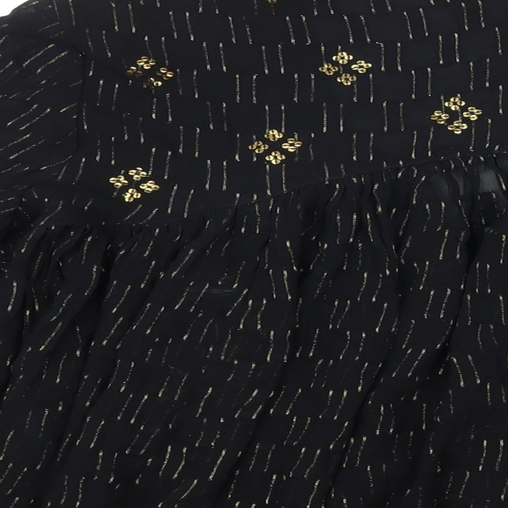 Monsoon Womens Black Geometric Kimono Blazer Size 12 - Sequin detail