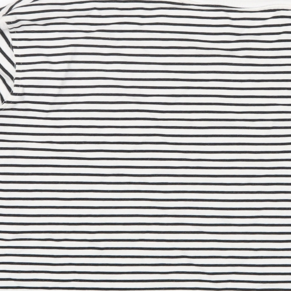 Marks and Spencer Womens White Striped Cotton Pullover Sweatshirt Size XL Pullover
