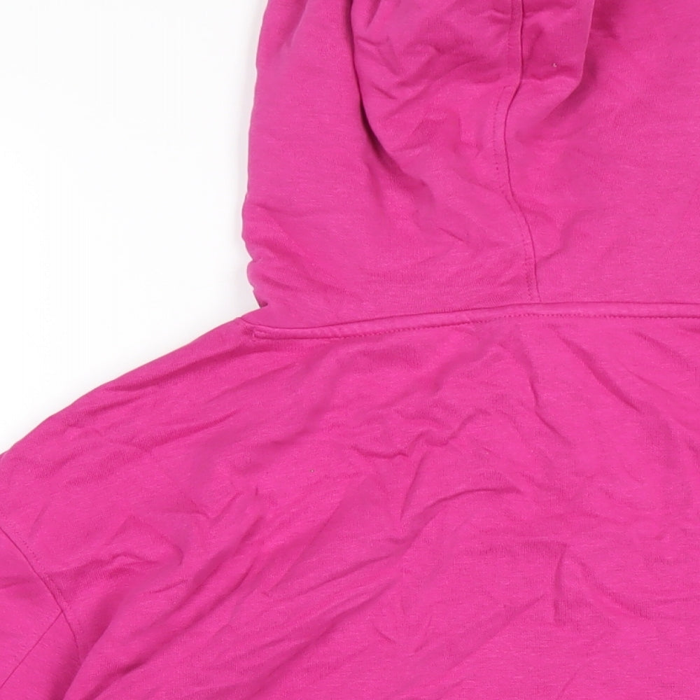 Marks and Spencer Womens Pink Cotton Pullover Hoodie Size 12 Pullover