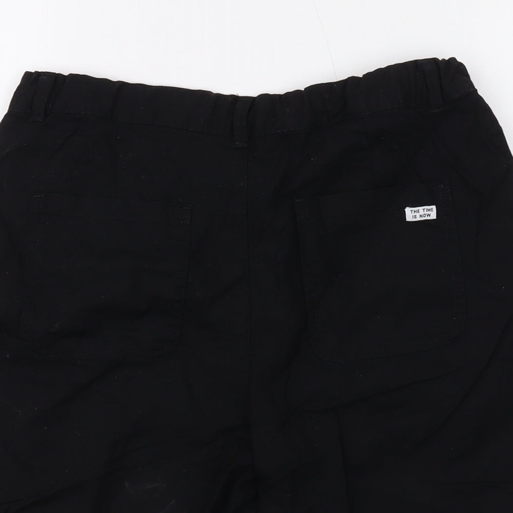 Mango Boys Black Polyester Bermuda Shorts Size 13-14 Years Regular Drawstring
