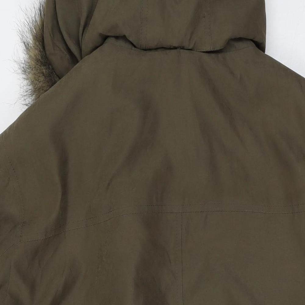 Debenhams Womens Green Parka Jacket Size 20 Zip