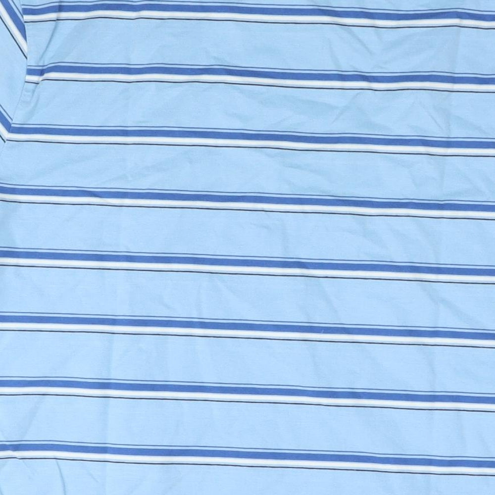 Blue Harbour Womens Blue Striped Cotton Basic T-Shirt Size M Round Neck