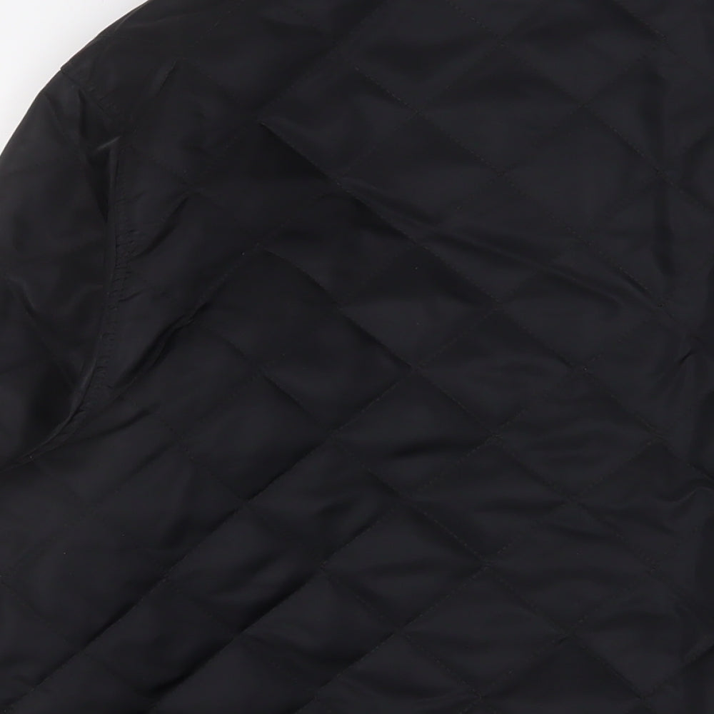 Marks and Spencer Womens Black Quilted Jacket Size 14 Snap