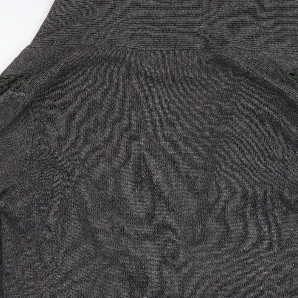 Marks and Spencer Womens Grey V-Neck Viscose Cardigan Jumper Size 18
