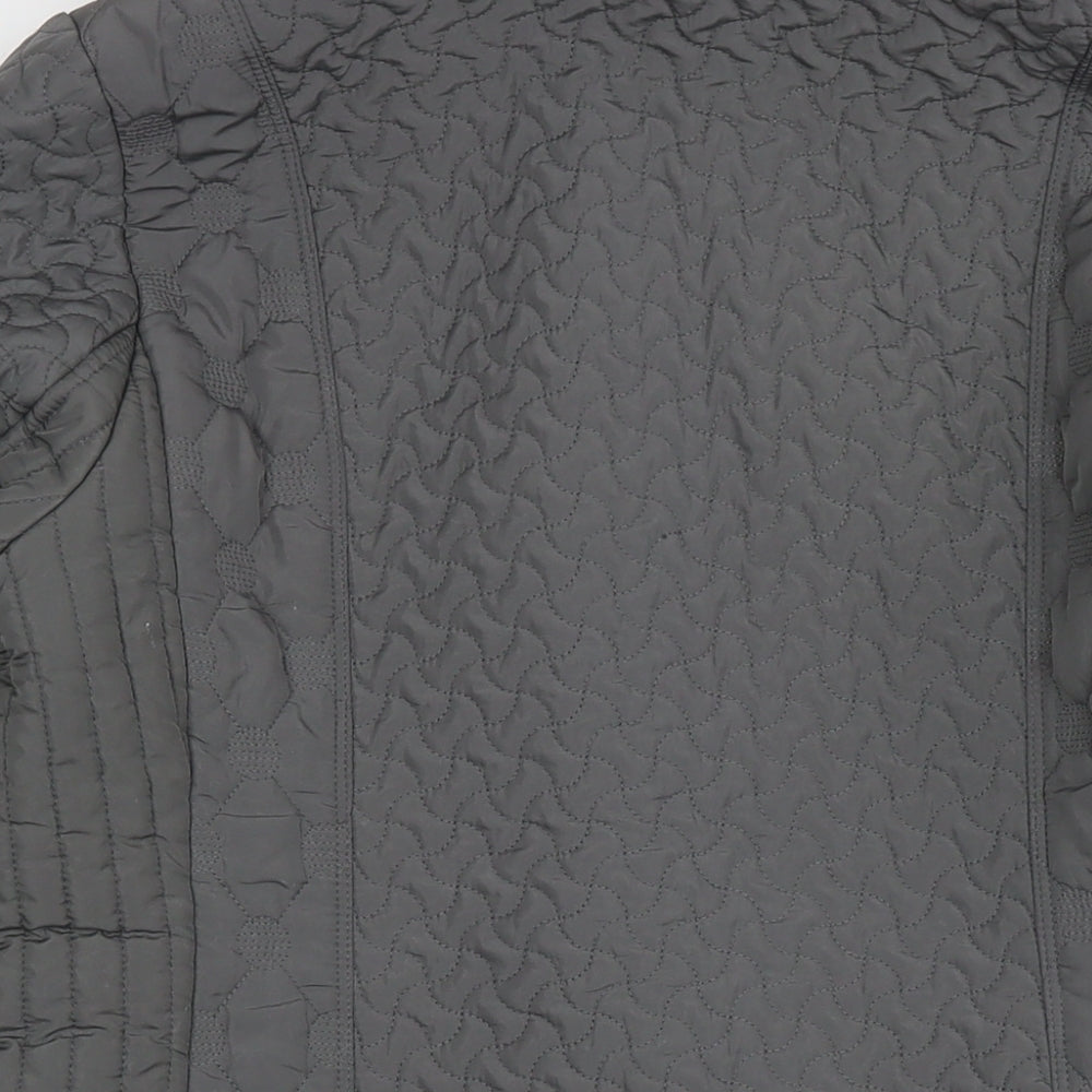 TIGI Womens Grey Quilted Coat Size 18 Zip - Size 18-20