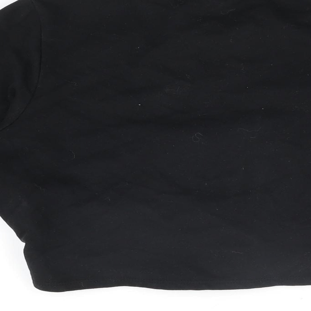 ASOS Womens Black Cotton Pullover Sweatshirt Size 10 Pullover - Cropped