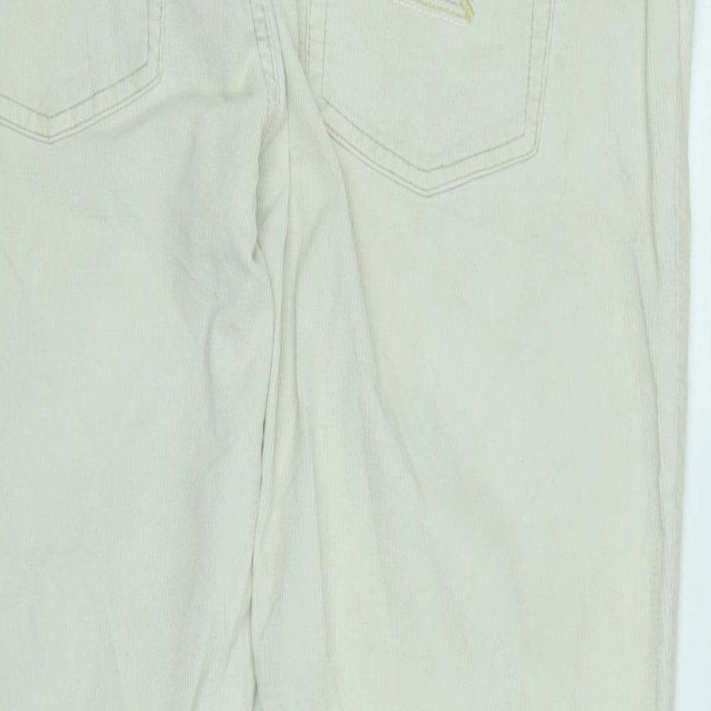 American Eagle Womens Ivory Cotton Blend Trousers Size 14 L31 in Regular Zip