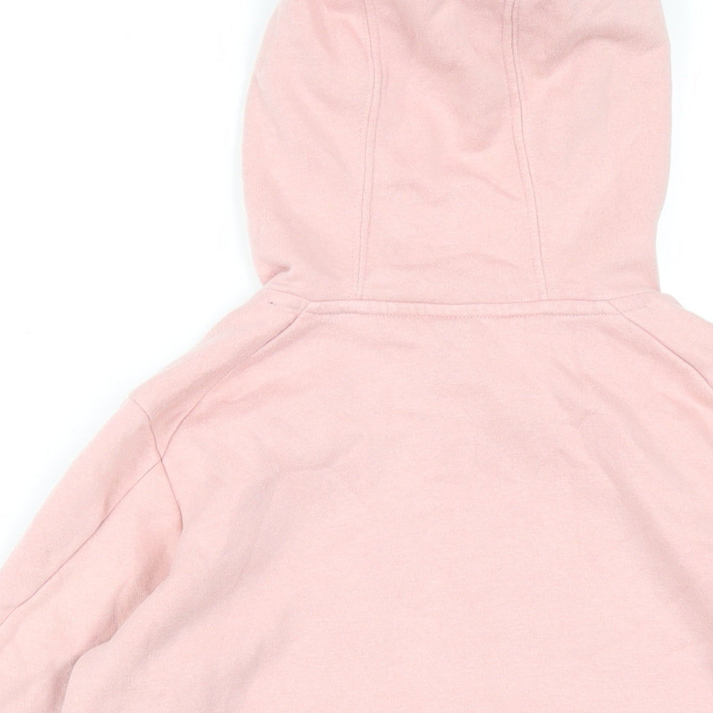 adidas Girls Pink Cotton Pullover Hoodie Size 9-10 Years Pullover