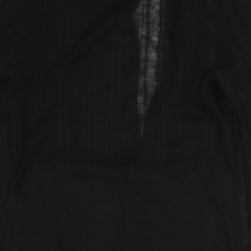 Marks and Spencer Womens Black V-Neck Polyester Cardigan Jumper One Size