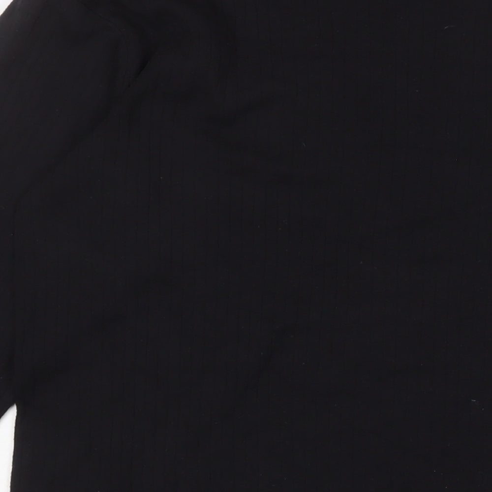 Freedom Trail Mens Black Cotton T-Shirt Size L Collared