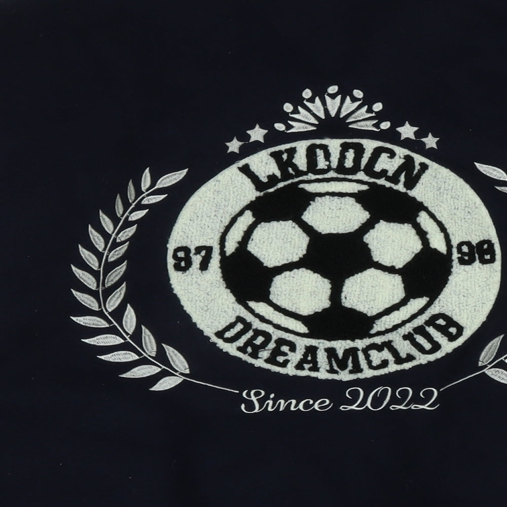 LKOD Mens Blue Bomber Jacket Jacket Size M Snap - Logo - LKODCN Dreamclub