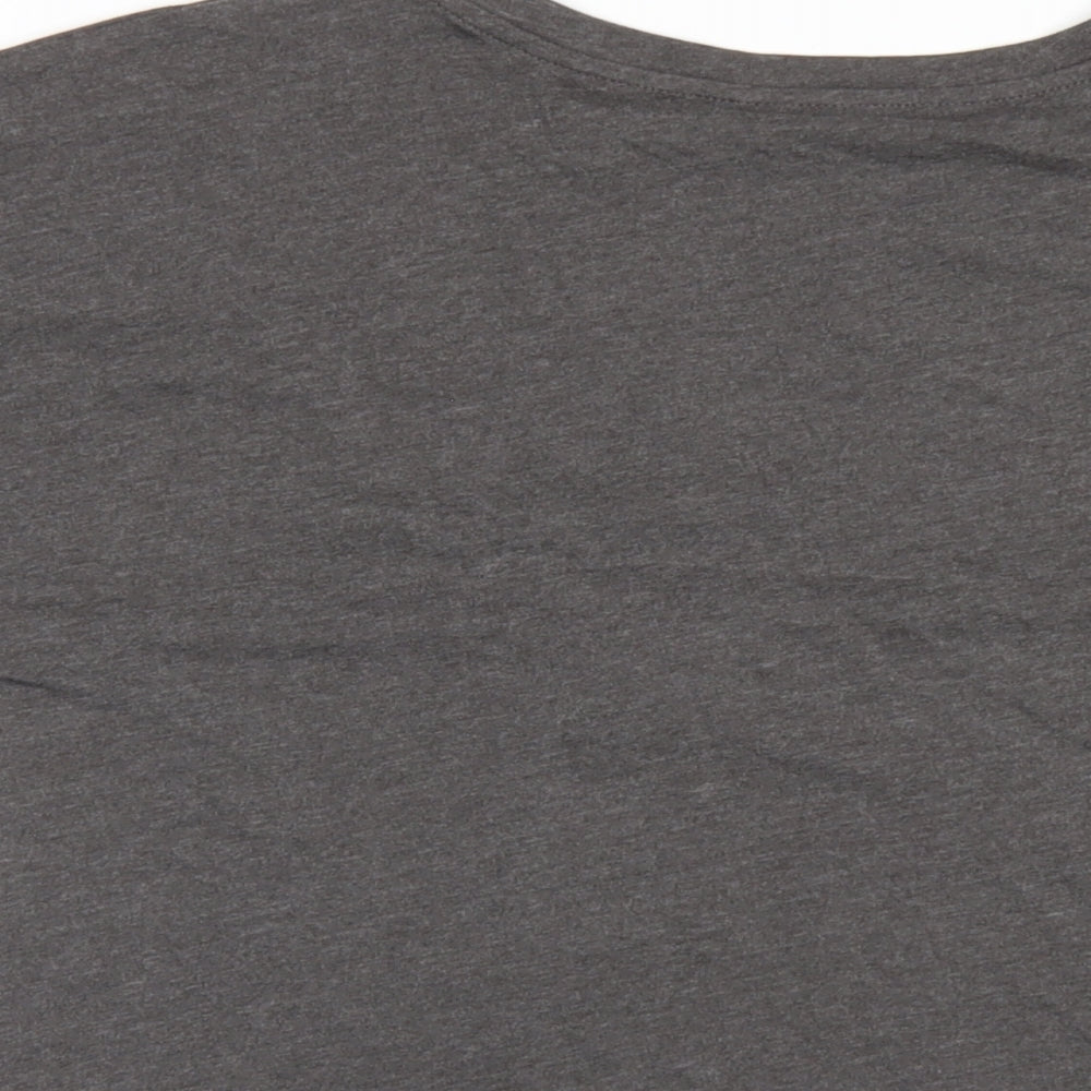 Marks and Spencer Womens Grey Solid Cotton Top Pyjama Top Size 8