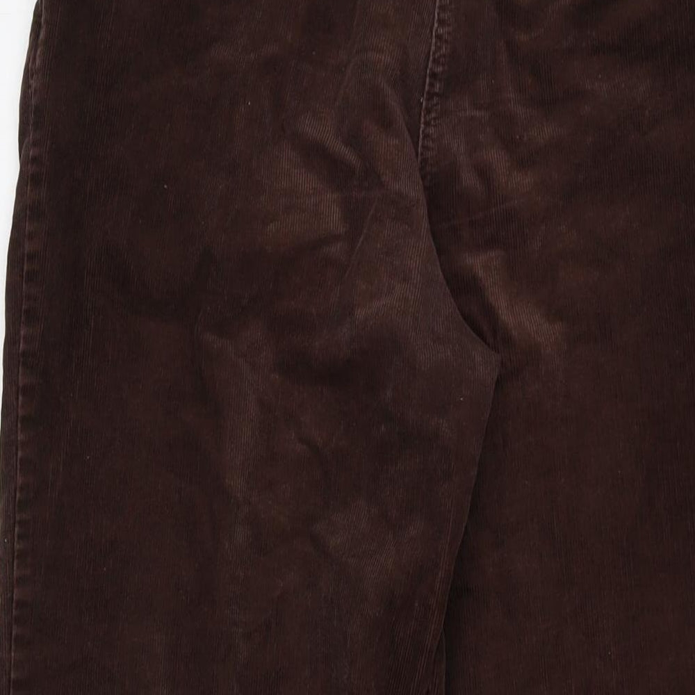 Olsen Womens Brown Cotton Trousers Size 28 in L31 in Regular Button