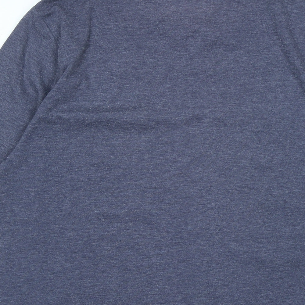Halo Mens Blue Cotton T-Shirt Size M Henley - Logo - halo 5 - guardian