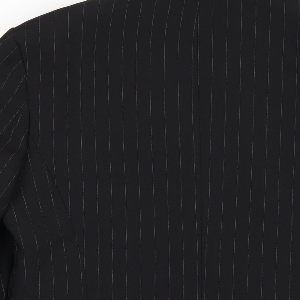 Dorothy Perkins Womens Black Striped Polyester Jacket Blazer Size 14