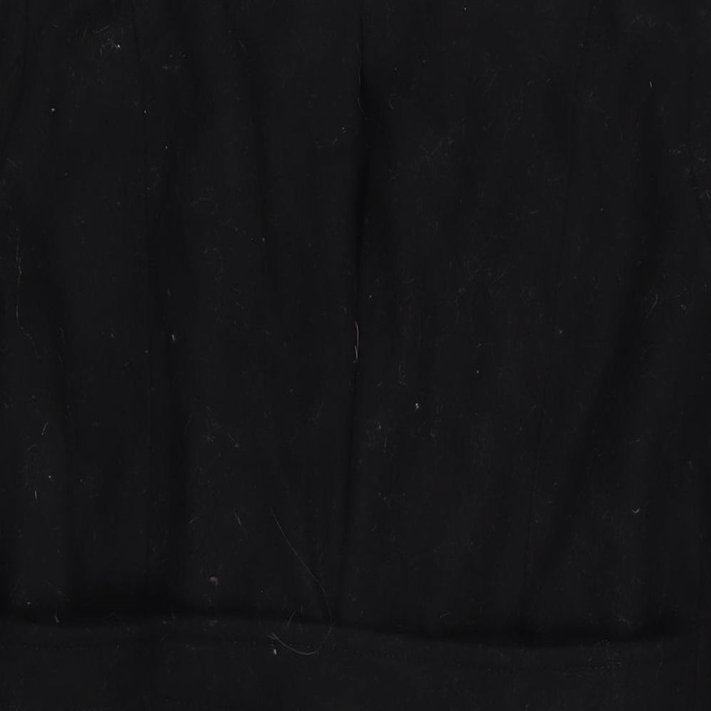 VILA Womens Black Overcoat Coat Size M Button