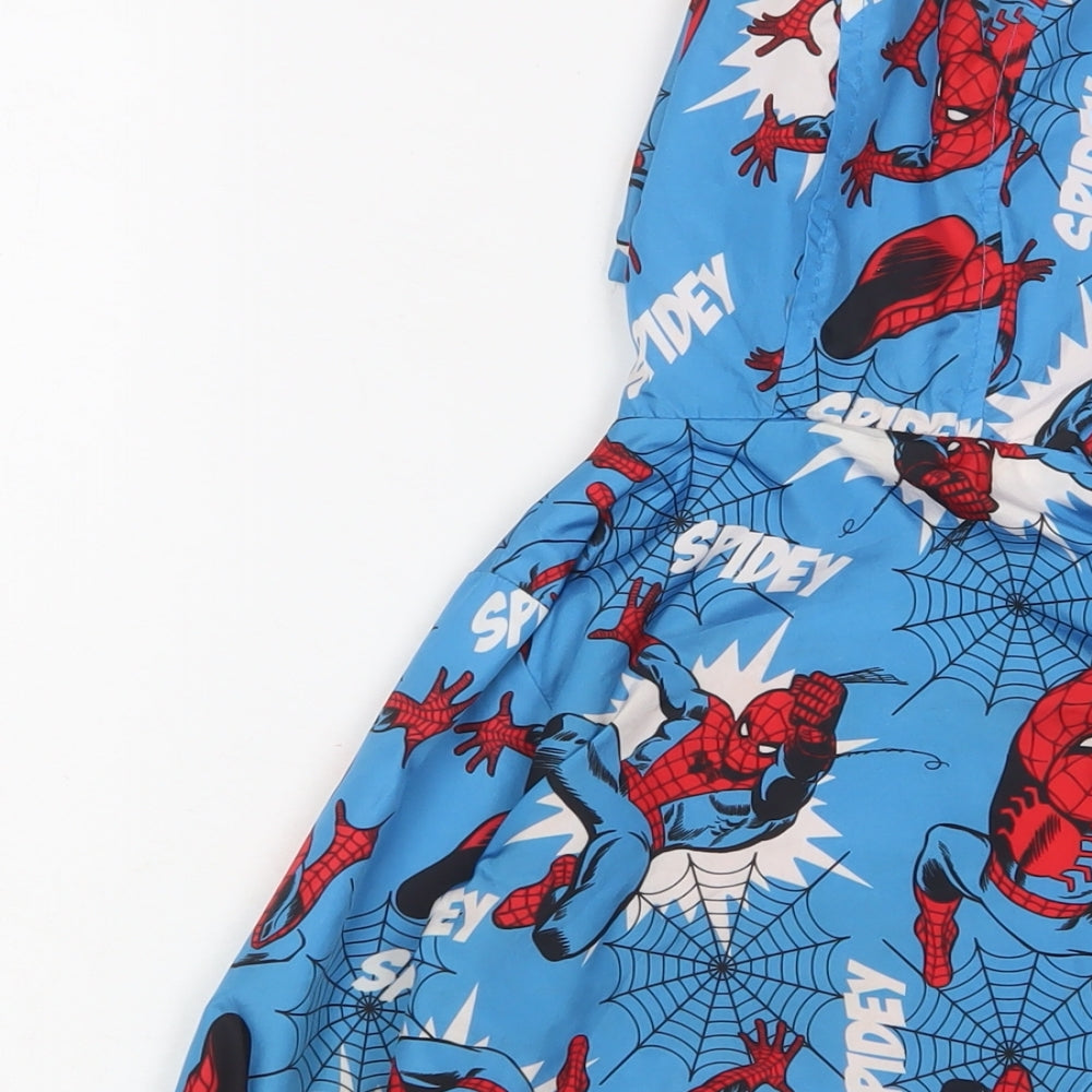 Spiderman Boys Blue Geometric Jacket Size 3-4 Years Zip