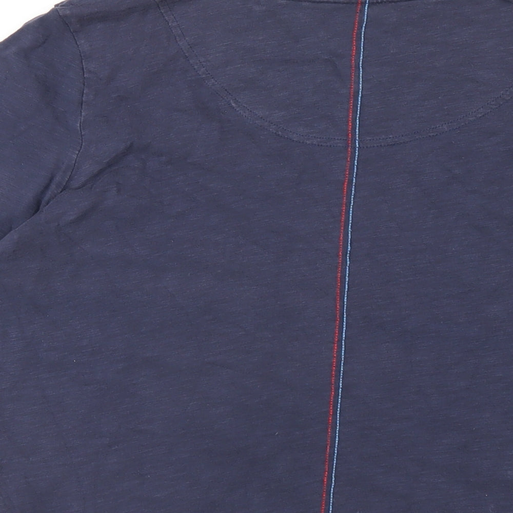 Joules Womens Blue Cotton Basic T-Shirt Size 14 Round Neck