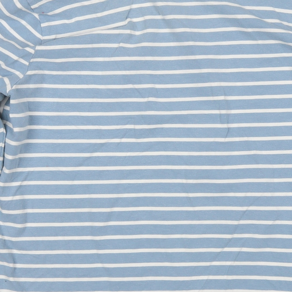 Mountain Warehouse Womens Blue Striped Cotton Basic T-Shirt Size 12 Round Neck