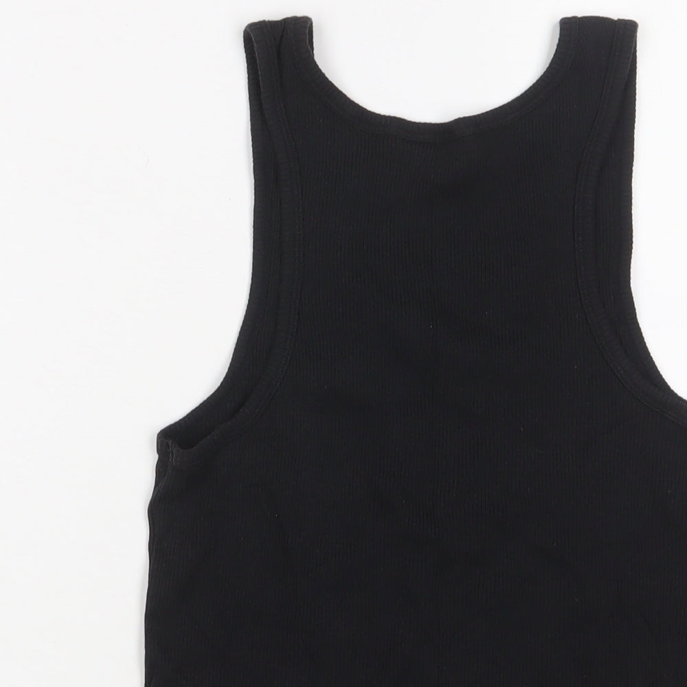 Victoria's Secret Womens Black Cotton Basic Tank Size L V-Neck - Lace