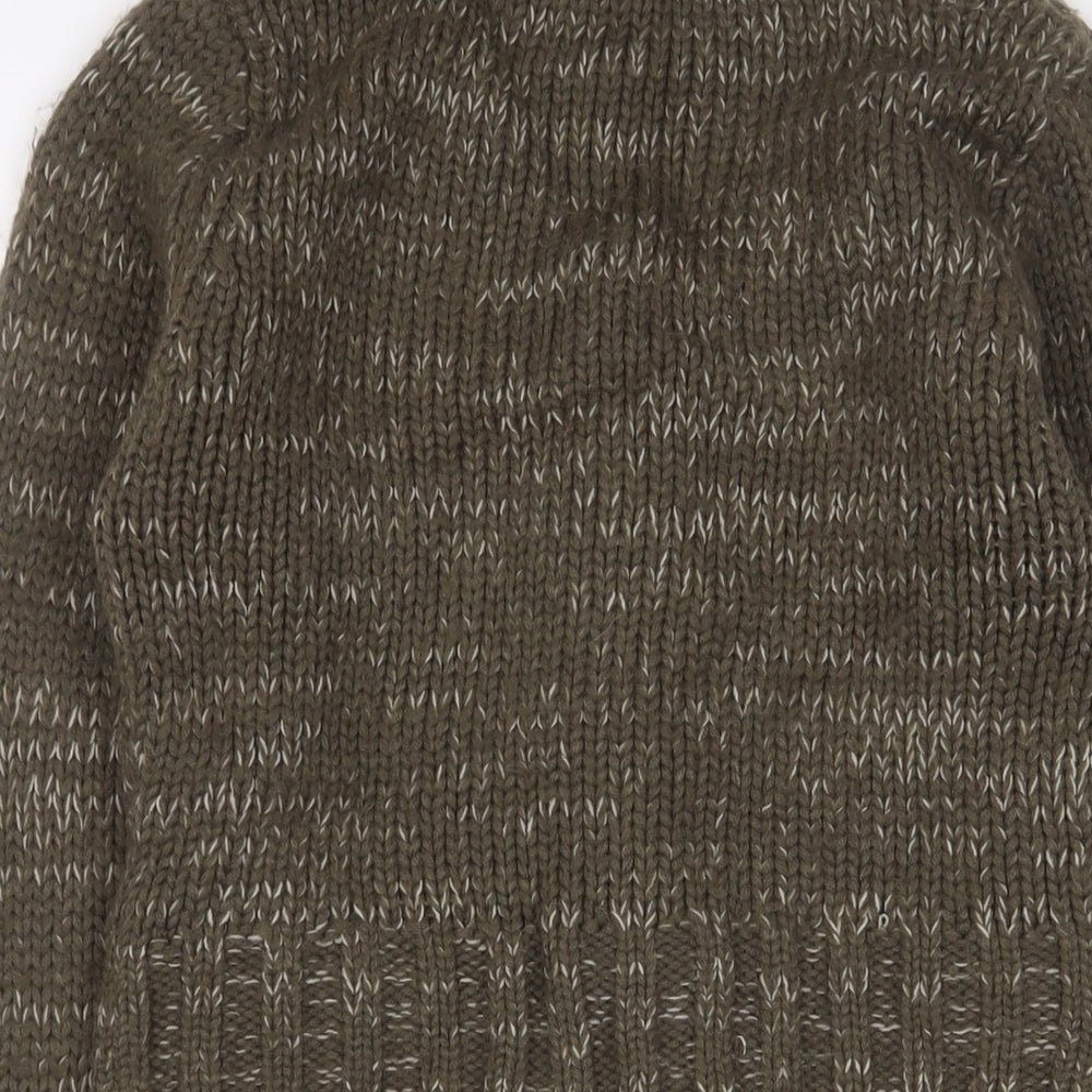 Brave Soul Womens Green Scoop Neck Acrylic Cardigan Jumper Size 10 - Button up