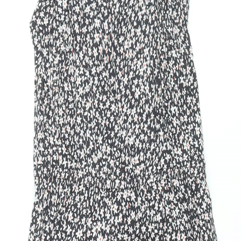 NEXT Girls Black Floral Viscose Jumpsuit One-Piece Size 9 Years L18 in Pullover