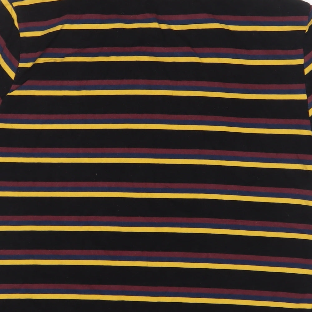 ASOS Mens Multicoloured Striped Cotton T-Shirt Size S Crew Neck