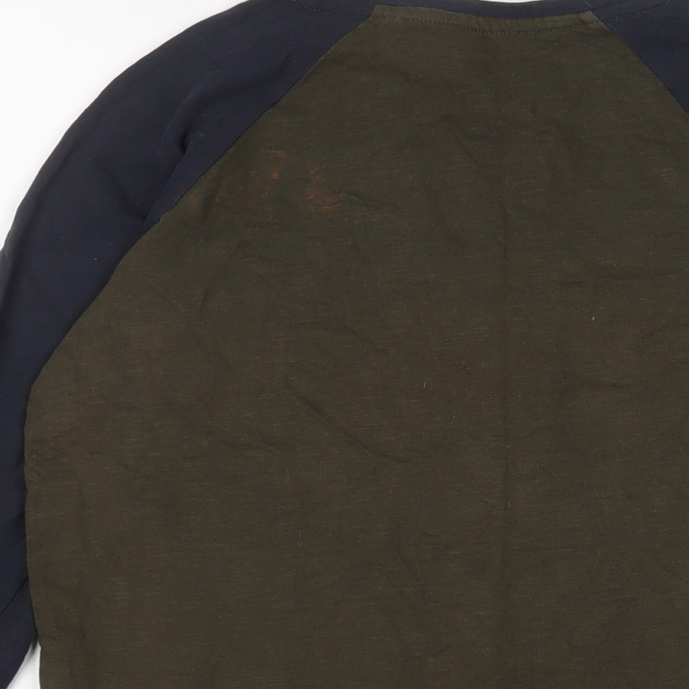 NEXT Boys Green Cotton Basic Casual Size 12 Years Crew Neck Pullover - Logo, Embroidered