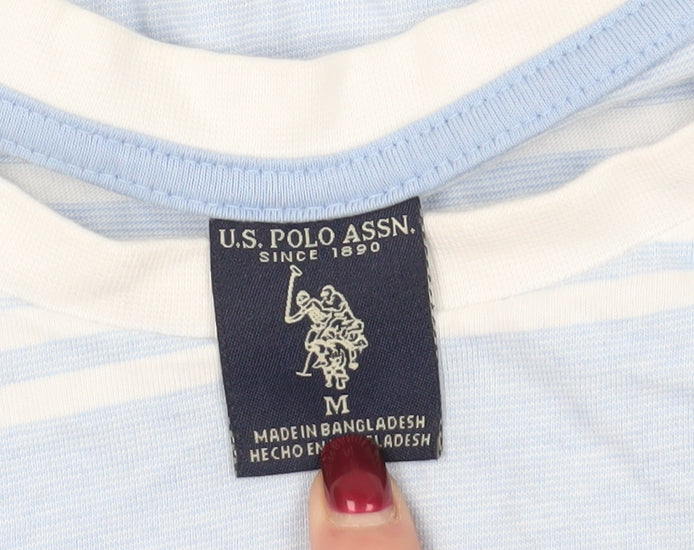 U.S. Polo Assn. Striped Blue T-Shirt, M, Short Sleeve