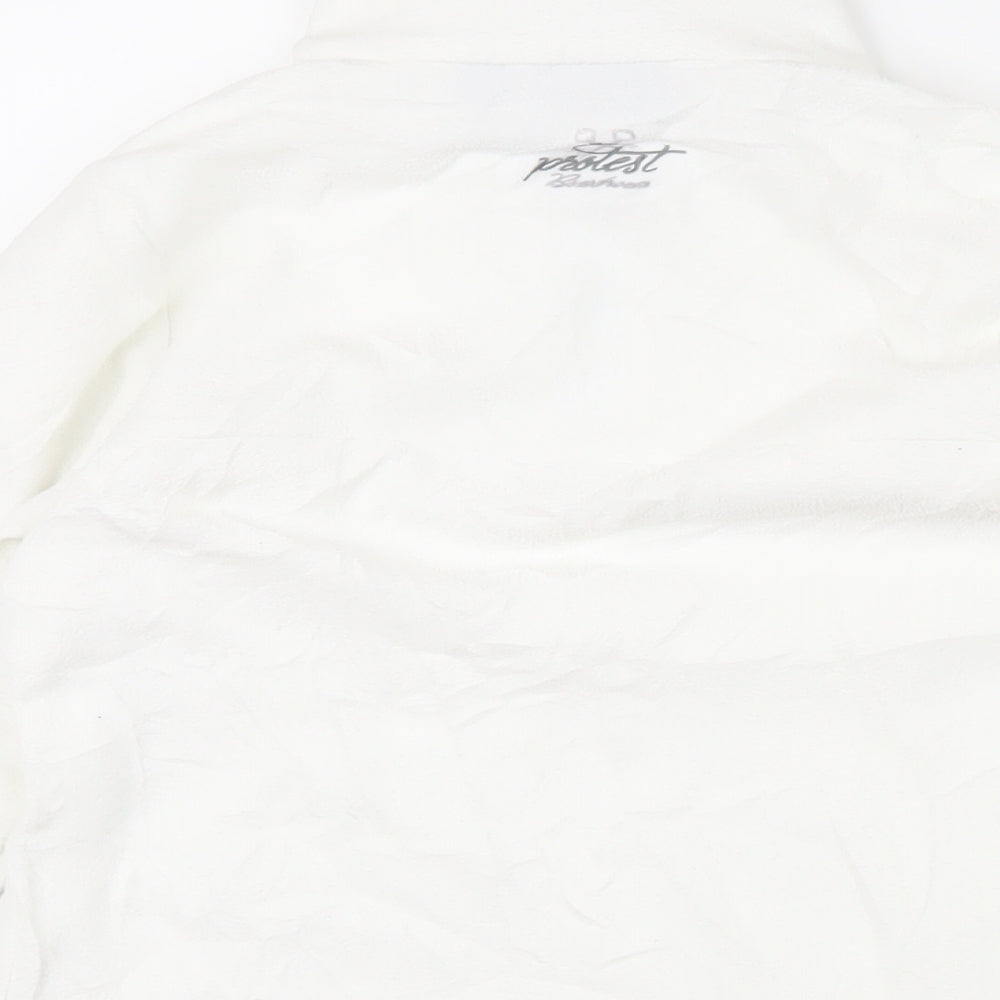 Protest Boys White 100% Polyester Pullover Sweatshirt Size 9-10 Years Zip - Protest logo