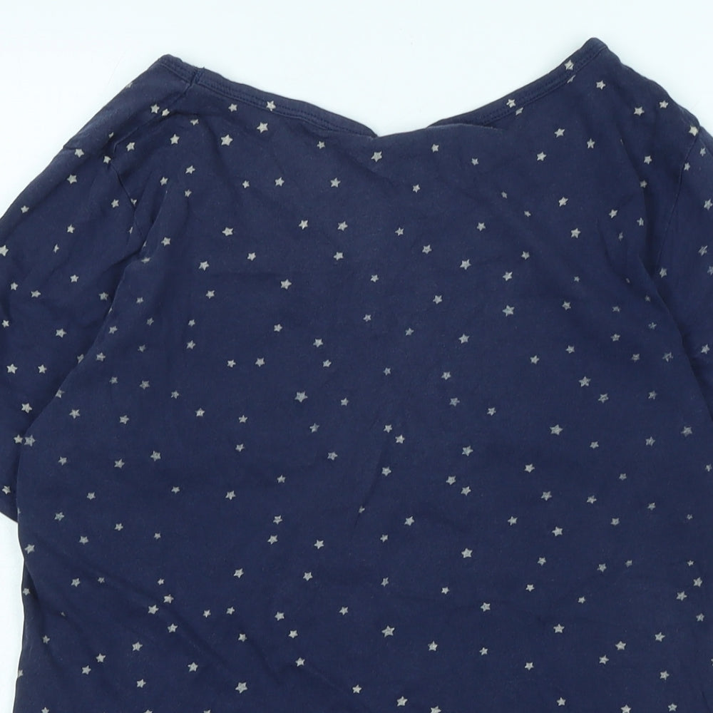 People Tree Womens Blue Solid Cotton Top Pyjama Top Size 14