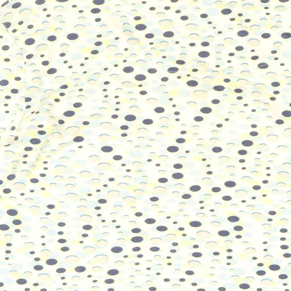 Marks and Spencer Womens White Polka Dot Cotton Basic T-Shirt Size 16 Round Neck