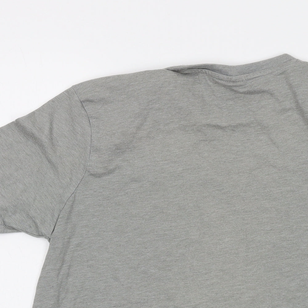 Slazenger Boys Grey Polyester Basic T-Shirt Size 13 Years Crew Neck Pullover